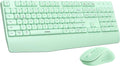 seenda Wireless Bluetooth Ergonomic Keyboard Mouse Combo, Full Size, Green | USB/Bluetooth multi-device switching, with wrist rest, number pad, and quiet operation for PC, laptop, Mac, MacBook, and iPad by seenda-JustBeYourself