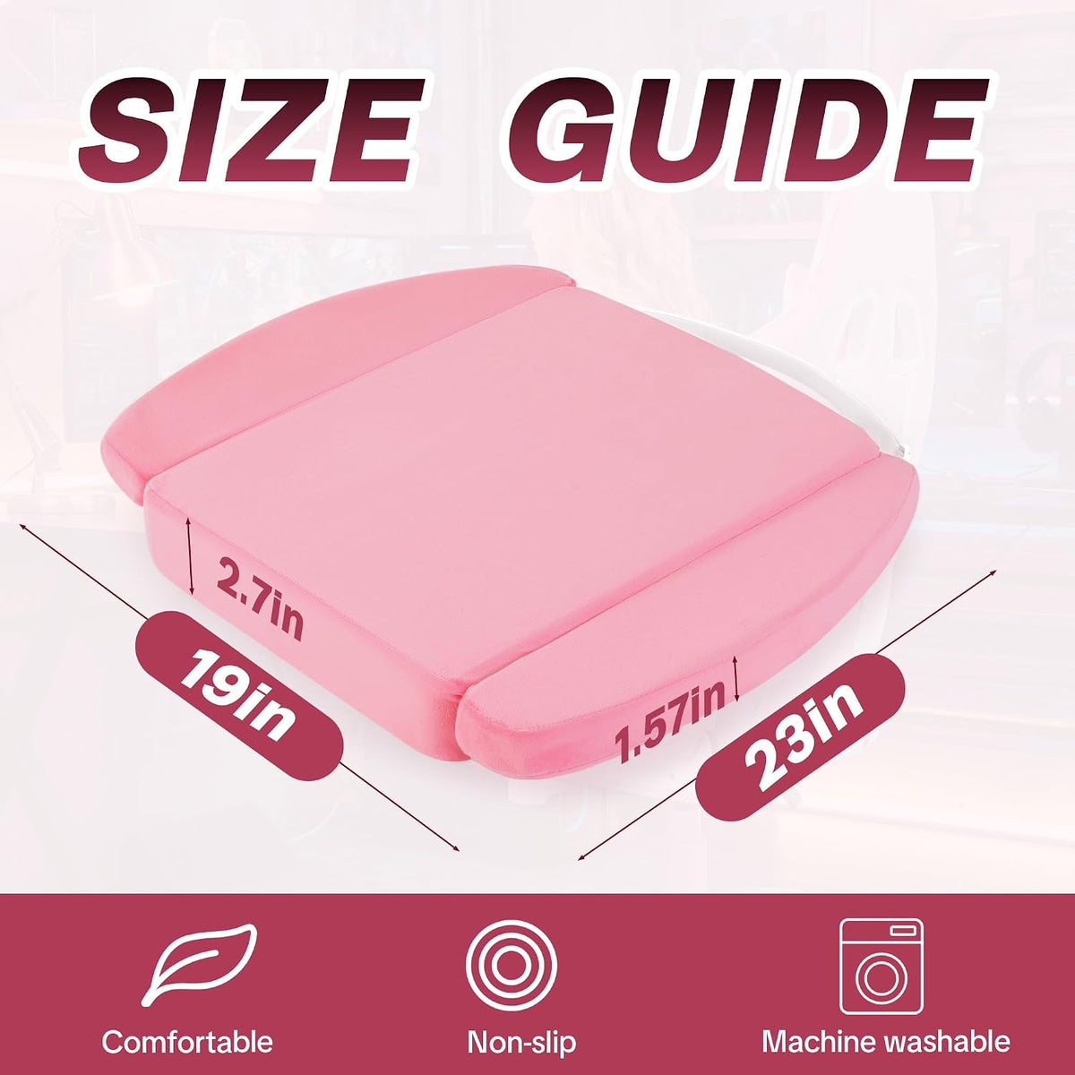 BALAPET Ultra Soft Gaming Chair Cushion for Long Sitting Gamers,Tailbone Pain Reduce Cushion for Office Chair (Pink) - Image 2