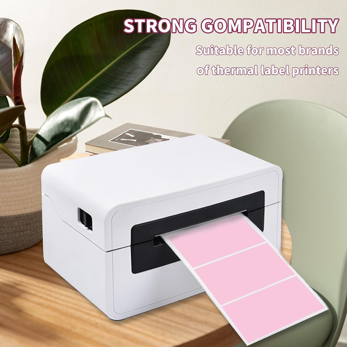 Starboling 2.25" x 1.25" Pink Direct Thermal Labels,Self-Adhesive Printer Label for Address,Logo,Shipping,Barcodes,QR Code - Image 4