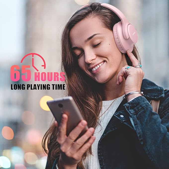 KVIDIO Bluetooth Headphones Wireless Over Ear Headsets 65H Playtime | Deep Bass, HiFi Stereo, Bluetooth 6.0, Microphone, Comfortable Fit, Foldable, Lightweight, Low Latency for Travel Home Office - Image 2