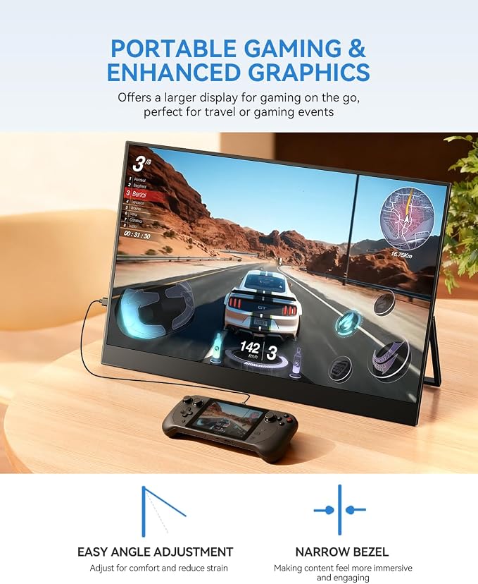 UPERFECT 17.5" Portable Monitor, 125% sRGB, 400 Nits IPS Display | 1920×1200 FHD, 16:10, USB-C & HDMI, Adjustable Stand, Eye Care Screen Extender for Laptop, MacBook & Gaming - Image 5