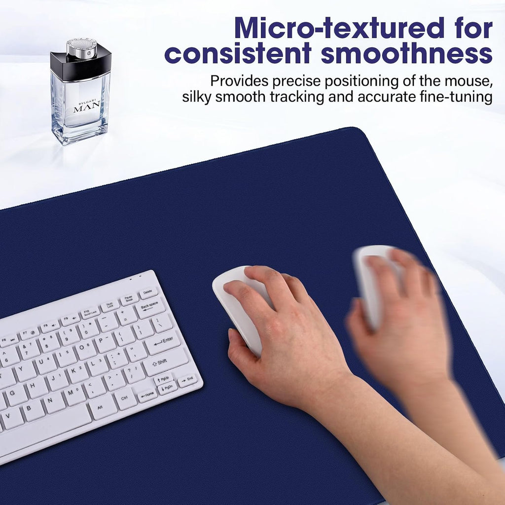 31.5" x 15.7" Waterproof Fabric Gaming Desk Mat, Rubber Anti-Slip,Navy Blue - Image 4