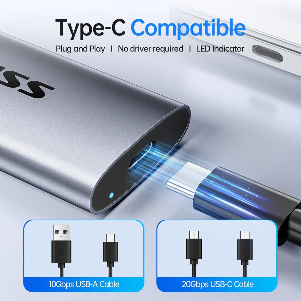 SSK Portable SSD 2TB Up to 2000MB/s External Solid State Hard Drives - Image 6