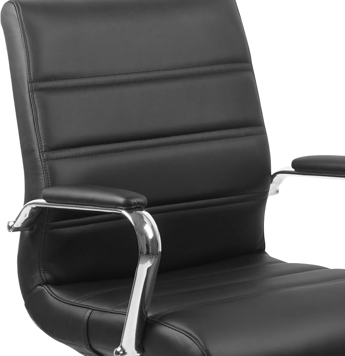 Flash Furniture Mid-Back Black LeatherSoft Executive Swivel Office Chair with Chrome Base and Arms - Image 14