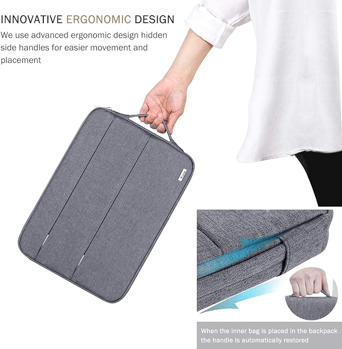 Voova 15.6-16 Inch Laptop Sleeve, Laptop Case, MacBook Case, Gray | Slim splash-proof 16-inch laptop sleeve compatible with MacBook Pro M1-M5 Max, HP, Lenovo, Acer and Asus for daily use - Image 6