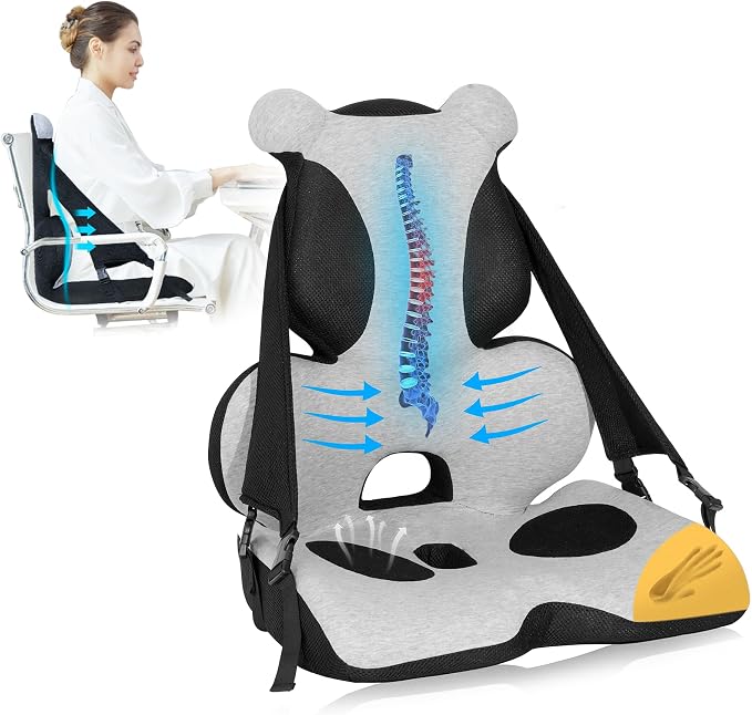 Lumbar Support Pillow Memory Foam, Car Seat Cushion, Office Chair Cushion, One Piece Chair Pad, Improve Posture, Sciatica, Hip & Back Coccyx Tailbone Pain by Snailax