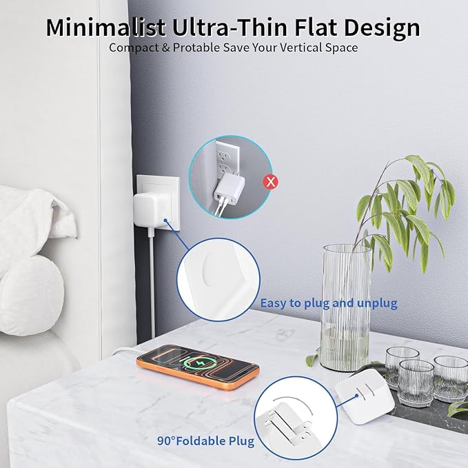 USB C Charger Block,[2 Pack] Foldable 40W USBC Dynamic Adapter with 60W Max | Fast Charging,iPhone USB C Wall Charger Block,Compatible with iPhone 17/17 Air/17 Pro/16/16 Plus/16 Pro Max/15/15 Pro,iPad - Image 3
