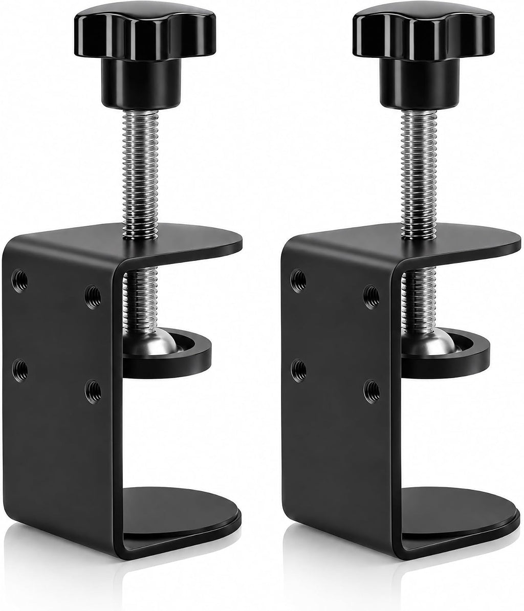 Small C Clamps 2 Inch with 4 Small Holes in the Back, 2-Pack Adjustable Desk C-Clamp for Range 0.39"~2", Versatile Clamp for Brake, Parts Assembly, Fastening, Welding, Woodwork, Metal Work by Jhanw