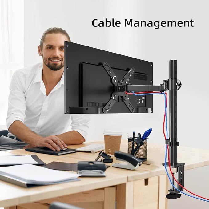 Single Monitor Desk Mount for 13-39" Screens, Vesa Mount | Monitor Mount with VESA Extension Kit 75×75 to 200×200mm - Image 7