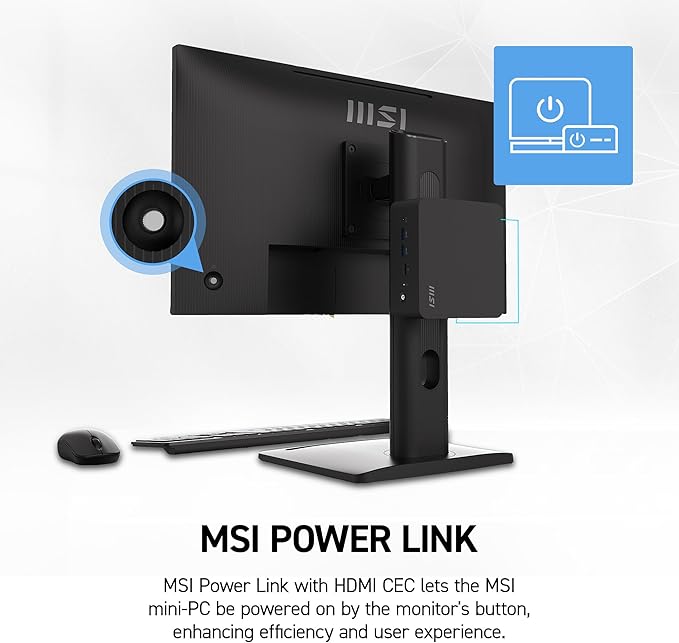 msi PRO MP272 E14C 27-inch IPS 1920 x 1080 (FHD) Office Monitor, 144Hz, Free-Synch, HDMI, USB C (15W Power Delivery), VESA Mountable, Tilt, Speaker, 4-Side Slim Bezel 1ms, Black - Image 7