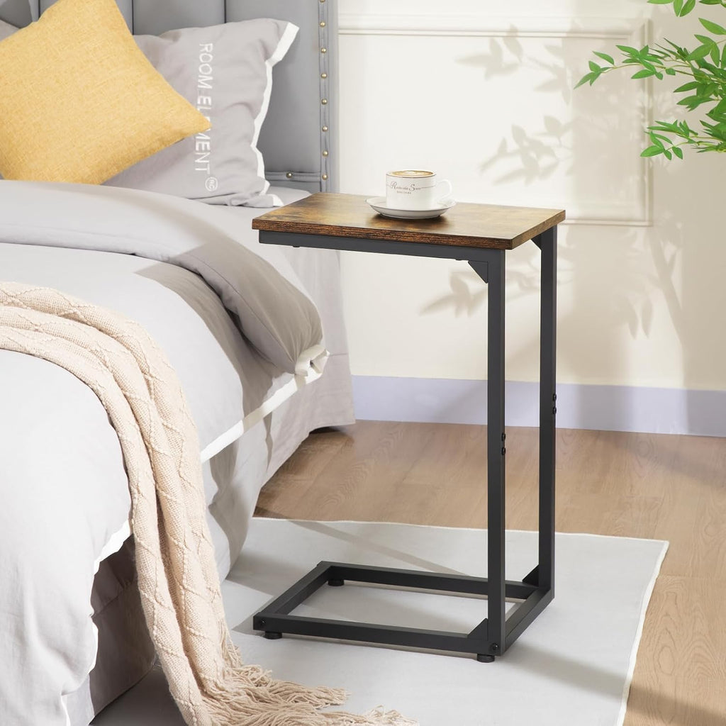 AMHANCIBLE C Shaped End Table Set of 2, Couch Side Table that Slide Under - Image 2