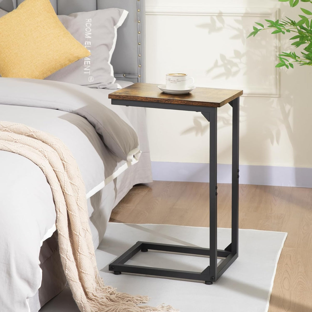 AMHANCIBLE C Shaped End Table Set of 2, Couch Side Table that Slide Under - Image 2