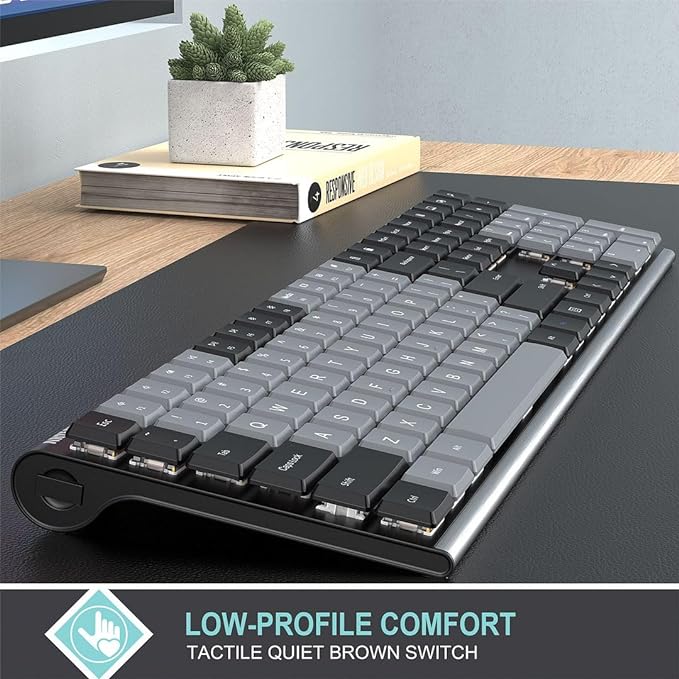 Arteck Mechanical 2.4G USB Wireless Keyboard, Tacktile Brown Switches Black - Image 3