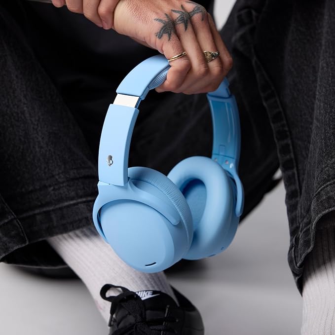 Skullcandy Crusher ANC 2 Noise Cancelling Wireless Headphones - Preppy Blue | Multi-Sensory Crusher Bass, Over-Ear Fit, Bluetooth, 60 Hours Battery, Working Out, Gym, Travel, Studying, Music, Gaming - Image 8