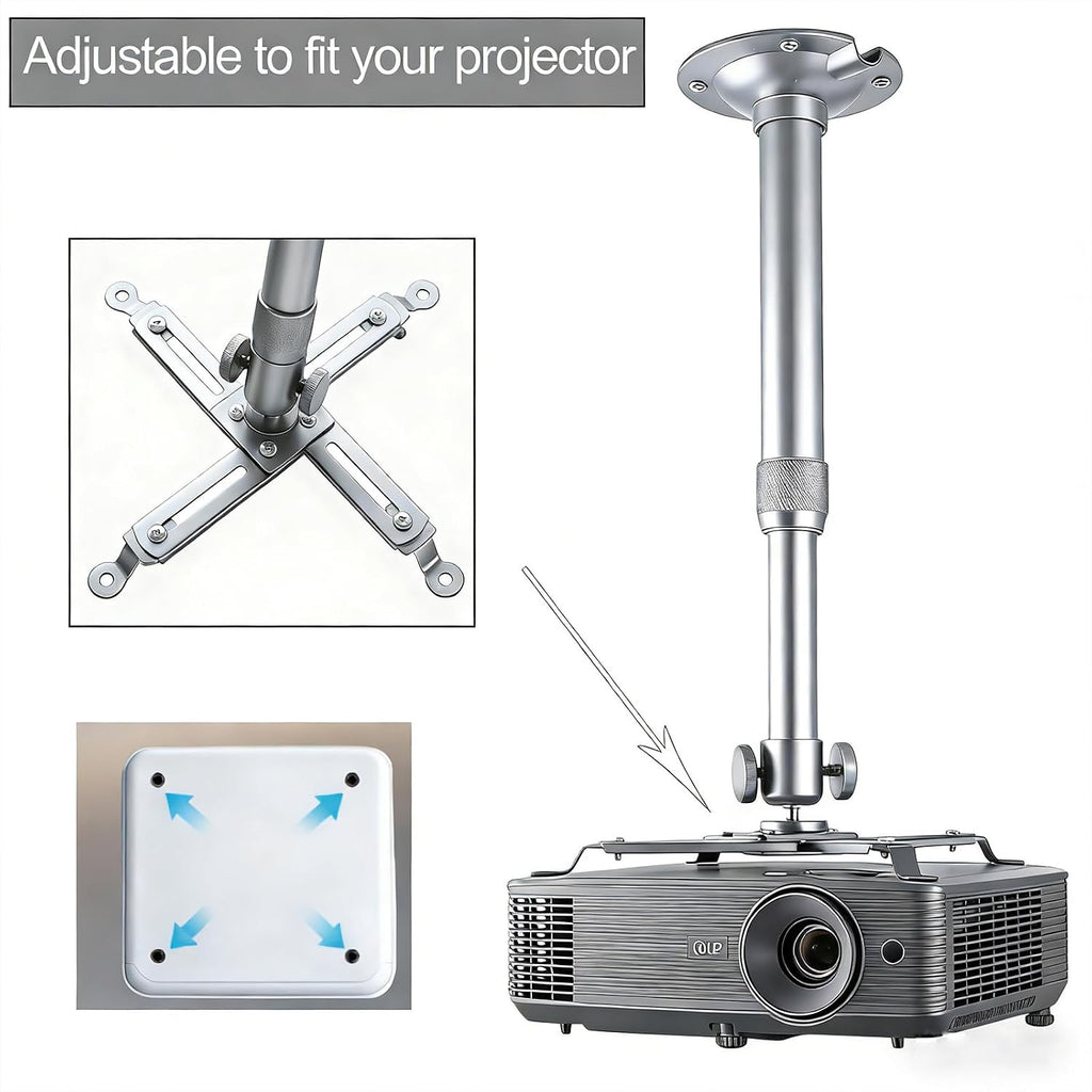 DAWASAPAT Universal 2-in-1 Projector Mount Bracket with Extension Pole, 7.87" - 15.74" Height Adjustable Holder for Projectors - Image 3