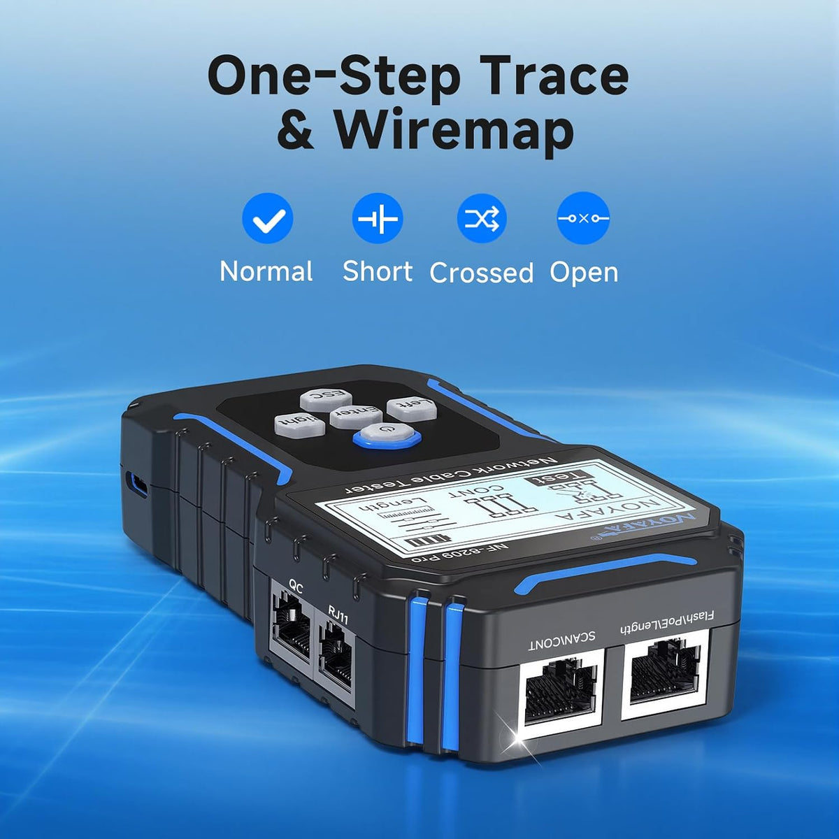 NOYAFA NF-8209PRO Network Cable Tester, PoE Wire Tracker with Length & NCV - Image 3