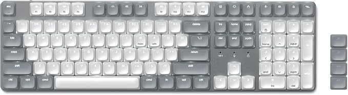 Satechi SM3 Mechanical Keyboard, White LED Backlit, Light Gray/White | 108 Keys Full Size, Wired and Bluetooth, for Mac and Windows by Satechi