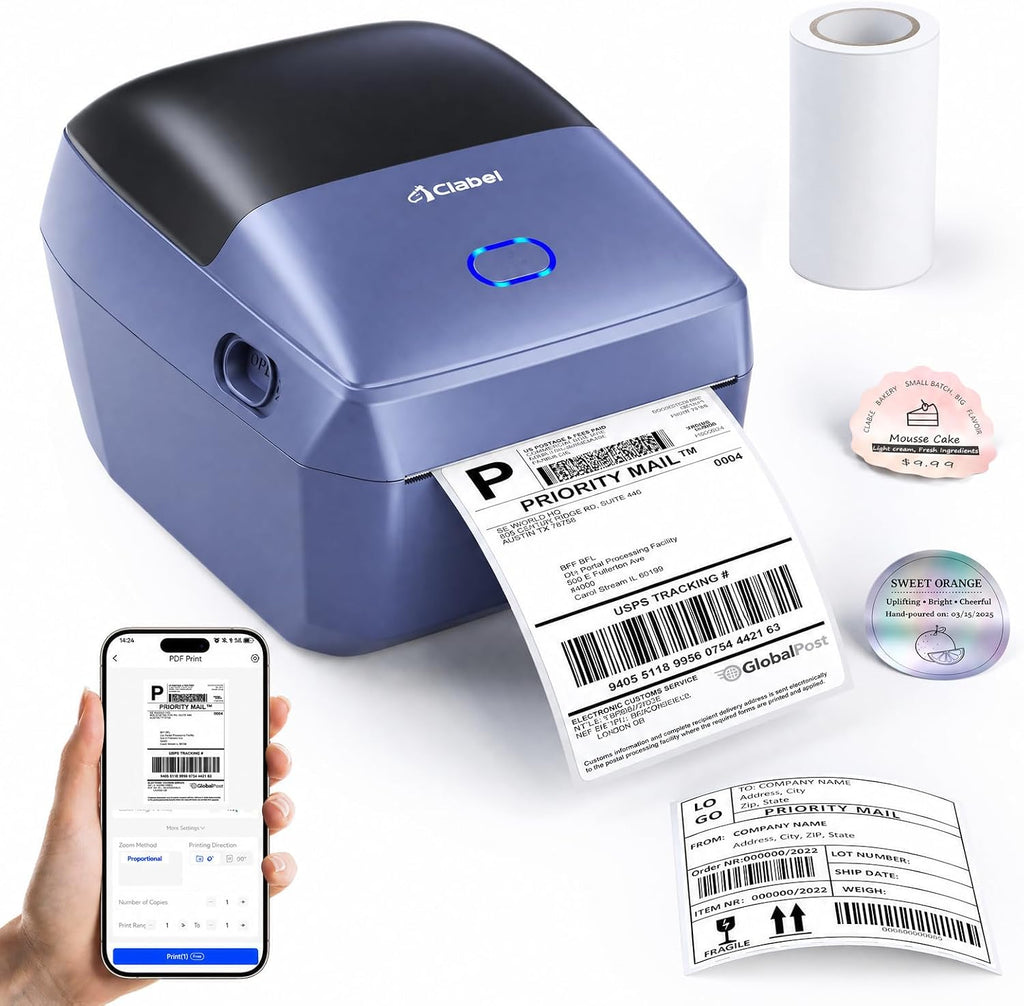 CLABEL G4 4x6 Shipping Label Printer with Built-in Paper Bin Small Business by CLABEL