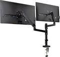 Mind Reader Dual Monitor Arm for 13–32 Inch Screens, Gas Spring VESA Desk Mount, ±180° Rotation, ±65° Tilt, ±180° Swivel, Holds up to 19.8 lbs Each, Integrated Cable Management, Black by MindReader