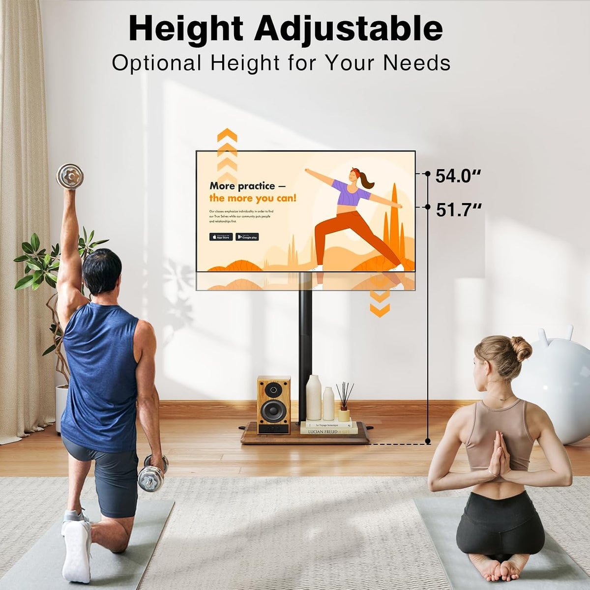 Universal Floor TV Stand with Mount for Most 32-65 Inch TV up to 99lbs - Image 2