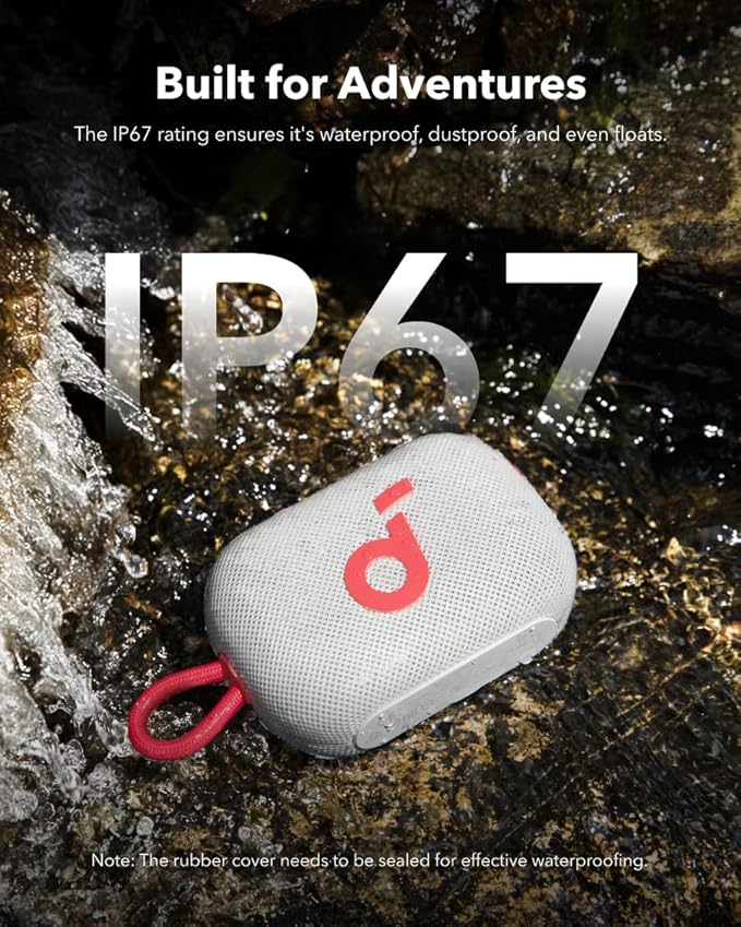 Soundcore Select 4 Go Bluetooth Shower Speaker by Anker, IP67 | 20H Playtime, Floatable, Dustproof, Ultra-Portable Bluetooth Speaker, Powerful Sound, Ideal for Outdoors/Home/Travel-Red - Image 4