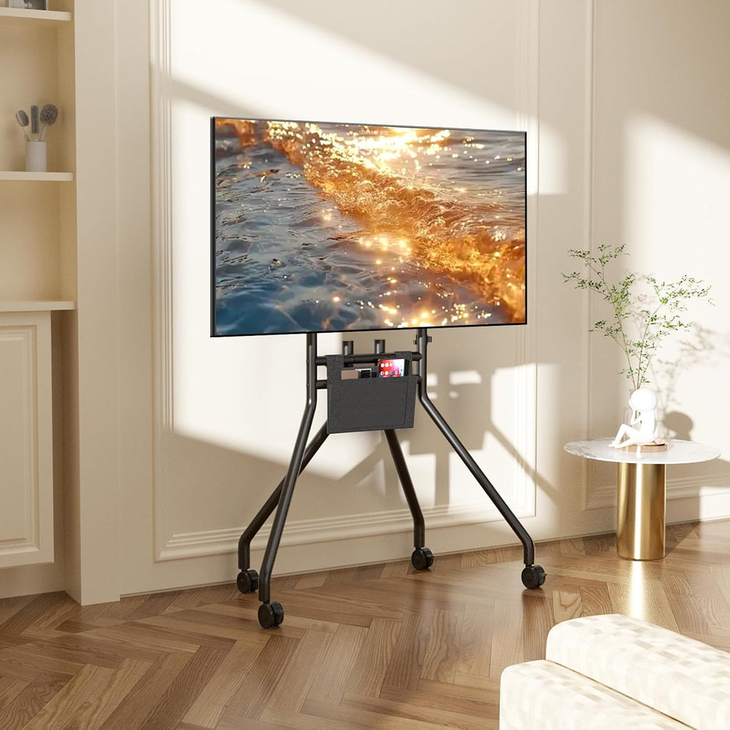 Rolling TV Cart, Mobile Floor TV Stand for 50-100 Inch Screens, Portable TV Trolley Bracket for Home Office School Business, Holds 180Lbs, Max VESA 900x600mm, Black YS623B - Image 4