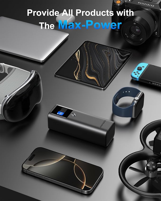 AsperX Laptop Power Bank, 27,600mAh 162.5W PD3.1 Charging Aluminum Unibody | TFT Portable Charger Power Bank, 99.36Wh Battery Bank for MacBook Pro/Air/iPhone 17/iPad/S26 Ultra/Dell/HP (Flight-Approved) - Image 7
