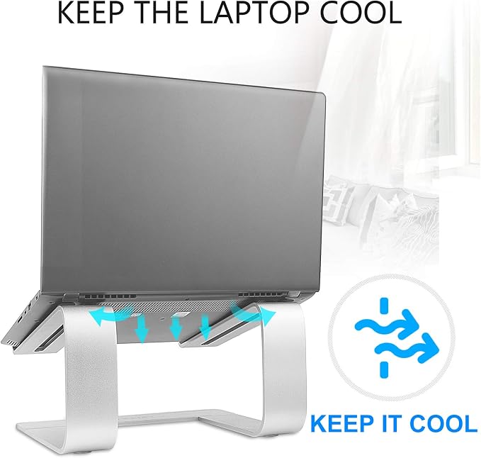 Laptop Stand for Desk, Silver, Up to 15.6" Laptop | Ergonomic Computer Stand Riser Holder for MacBook Air Pro, Dell, HP, Lenovo, Samsung, Alienware - Image 5