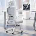 TRALT Ergonomic Office Chair Desk Chair with Adjustable Lumbar Support | Home Office Desk Chairs with Flip-up Armrests & 3D Headrest - Mesh Gaming Chairs for Adults, 330lbs, PU Leather (White, 1) by TRALT