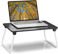 Foldable Lap Desk Laptop Stand Bed Desk Table Tray, Breakfast Serving Tray, Portable & Lightweight Mini Table, Lap Tablet Desk for Sofa Couch Floor - Black by Ruxury