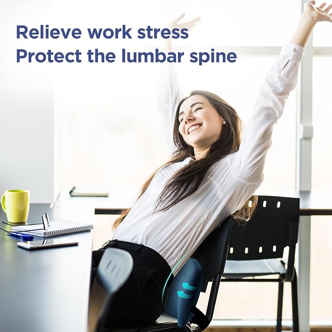 Lumbar Support Pillow for Office Chair, Memory Foam Car Back Cushion | Lumbar Pillow Lower Back with Adjustable Straps, Ergonomic Chair Back Pillow for Office, Car, Gaming Chairs and Bed - Image 8