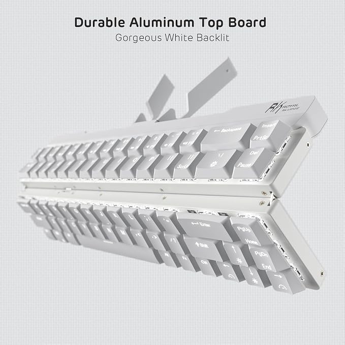 RK ROYAL KLUDGE F68 60% Foldable Low Profile Wireless Mechanical Keyboard | Extremely Portable Wireless Keyboard with Aluminum Body, Built-in Stand Holder, 68 Keys Foldable Compact Keyboard BT5.0 - Image 7