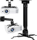 2-Be-Best Projector Ceiling Mount Wide Pipe Universal 3-in-1 Projector Wall Mount Bracket with Adjustable Arm, Flush Mount Option, Built-in Cable Management for Office Home Black by 2-Be-Best