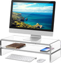 Egchi Acrylic Monitor Stand,2 Tiers Computer Monitor Riser(18x8x5.5 inches),Computer Stand/Monitor Riser for Office,School,Home,Laptop Stand Desktop Stand for Keyboard Storage&Printer TV Screen | Computer Stand, Monitor Riser, for Office,School,Home,La... by Egchi