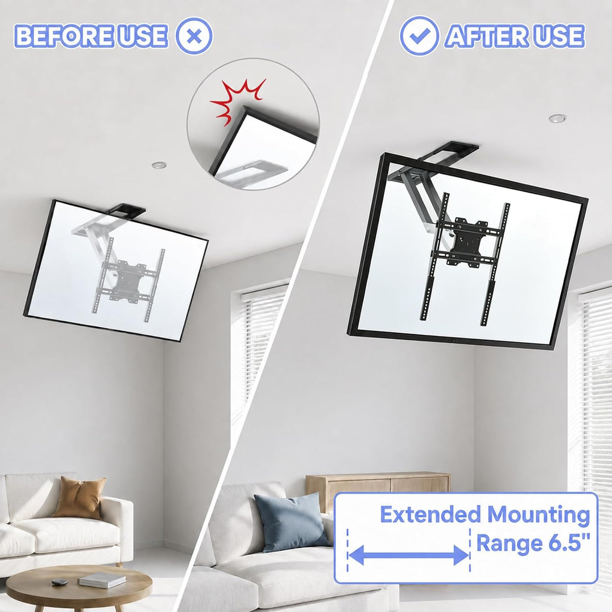 Vertical VESA Extender Kit, TV Mount Extender, 2 PCS, Black - Image 3