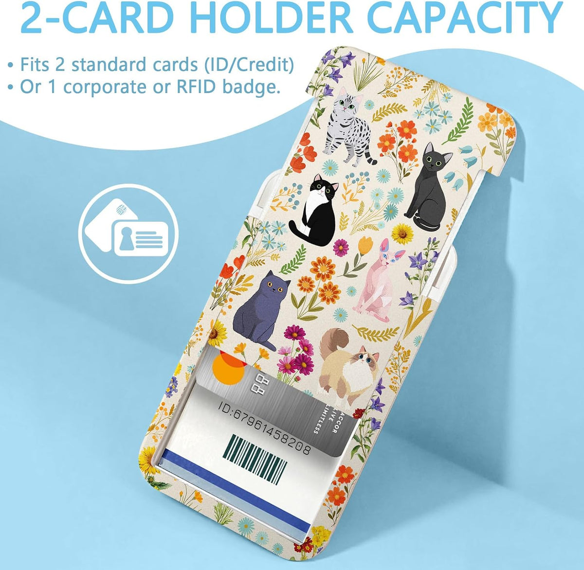 Flower Cats Lanyards for ID Badges, Cute id Holder with Lanyard - Image 8