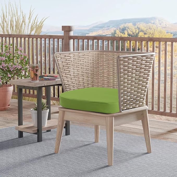 idee-home Outdoor Chair Cushions Set of 4, 17" x 17" D-Shaped | Thick Outdoor Seat Cushions Waterproof Patio Furniture with Ties Dining Pads - Image 6