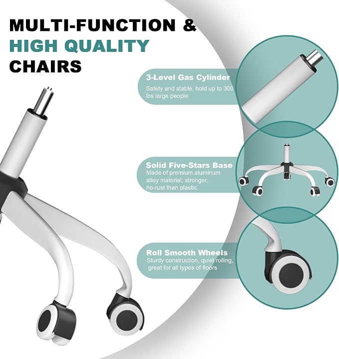 Mimoglad Office Chair, High Back Ergonomic Desk Chair with Adjustable Lumbar Support and Headrest, Swivel Task Chair with flip-up Armrests for Guitar Playing, 5 Years Warranty - Image 7