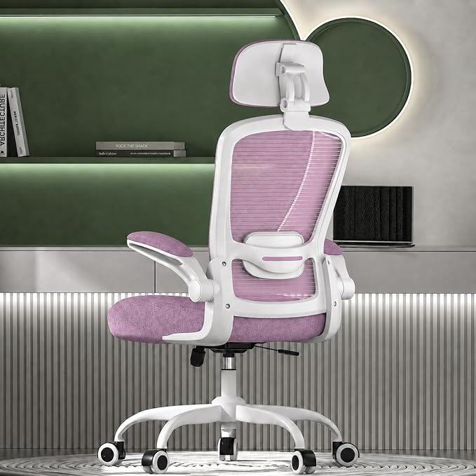 Mimoglad Office Chair, High Back Ergonomic Desk Chair with Adjustable Lumbar Support and Headrest, Swivel Task Chair with flip-up Armrests for Guitar Playing, 5 Years Warranty by Mimoglad
