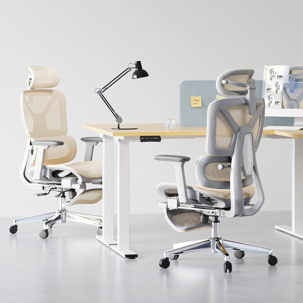 FLEXISPOT ErgoX Premium Ergonomic Office Chair Cream-FT - Image 12