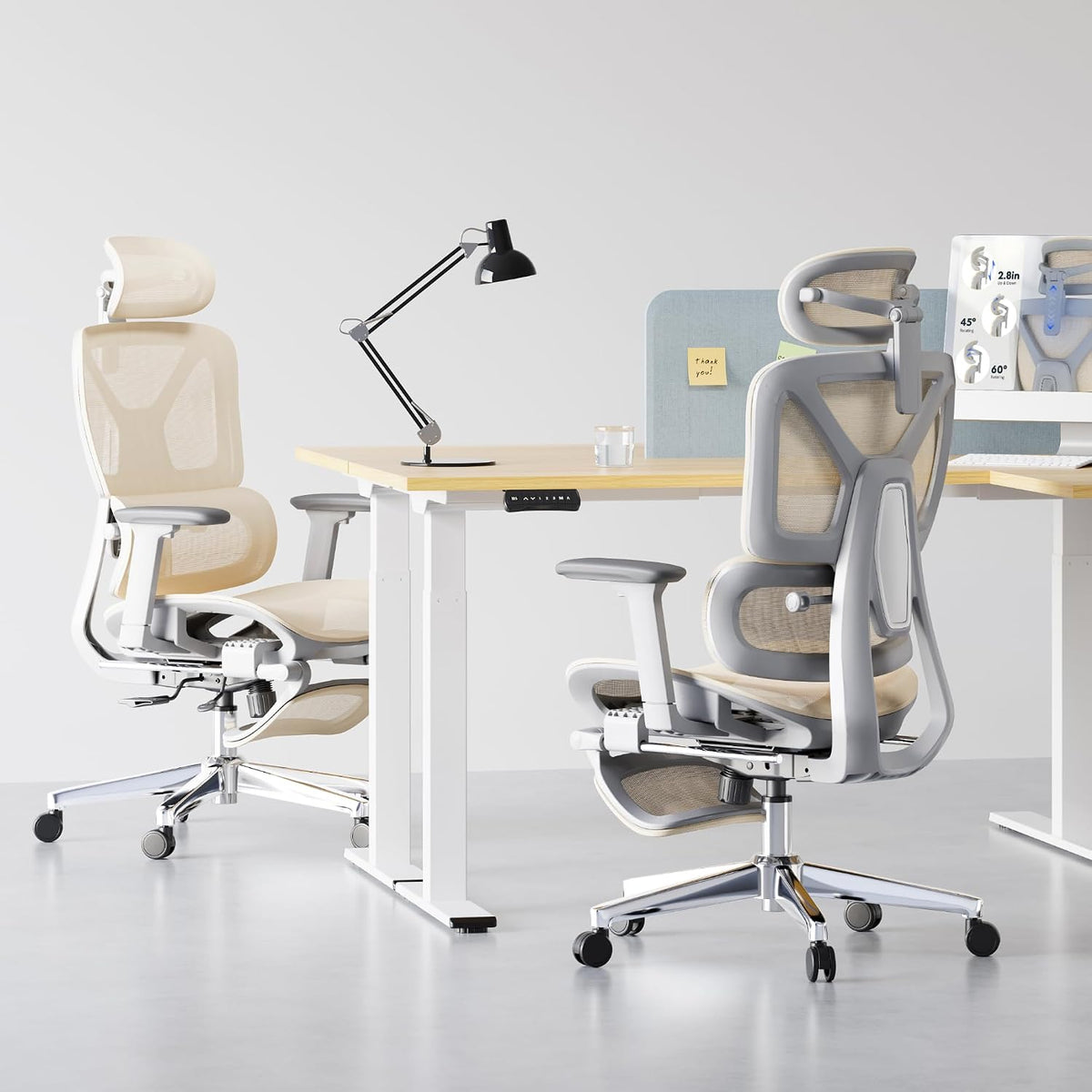 FLEXISPOT ErgoX Premium Ergonomic Office Chair Cream-FT - Image 12