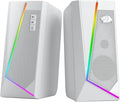 Redragon GS520 Wired 2.0 Channel Stereo Sound Desktop RGB Computer Speakers | Enhanced Auido Quality, Plug & Play USB Powered PC Gaming Speaker, 6 Colorful Backlight Modes, Easy-Access Volume Control by REDRAGON