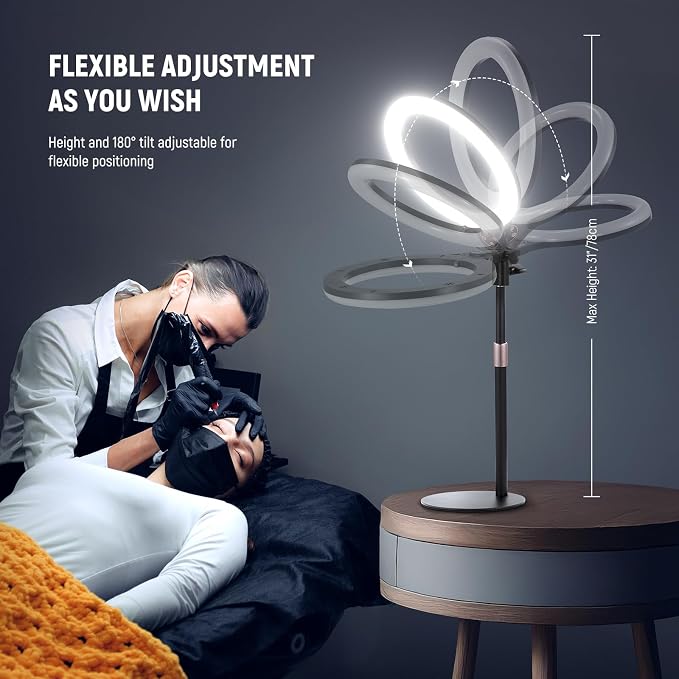 NEEWER Entry Level Version 10.5" Desk Ring Light with Stand/Phone Holder Compatible with iPhone/Remote, 10W CRI85+ LED Lighting for Streaming Recording Makeup Selfie Laptop Video Conference, N22 - Image 8