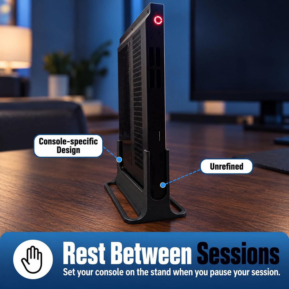 Handheld Gaming Console Stand Compatible with Lenovo Legion Go – Desk and Table Support | View Your Screen Without Holding Your Console, Black - Image 3