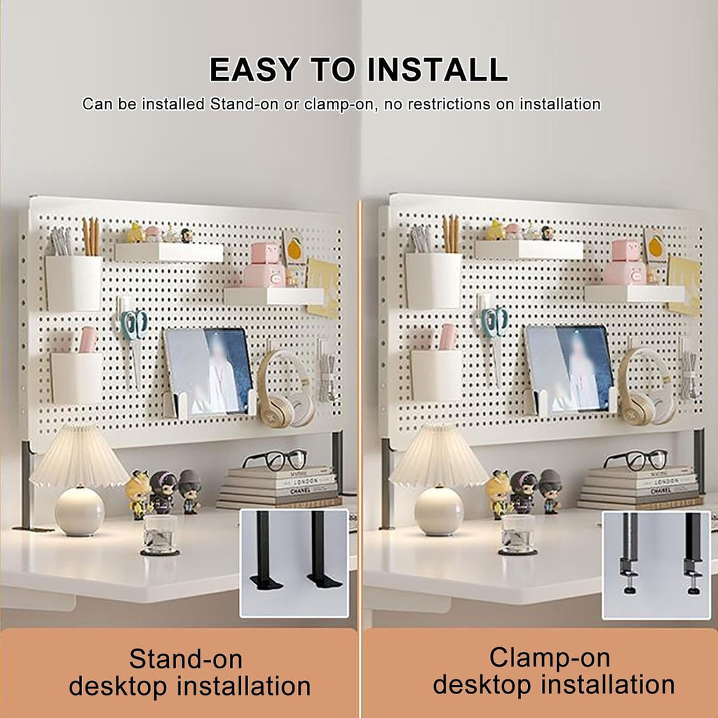 Clamp-on Desk Extender with Magnetic Pegboard Organizer and Panel - Image 7