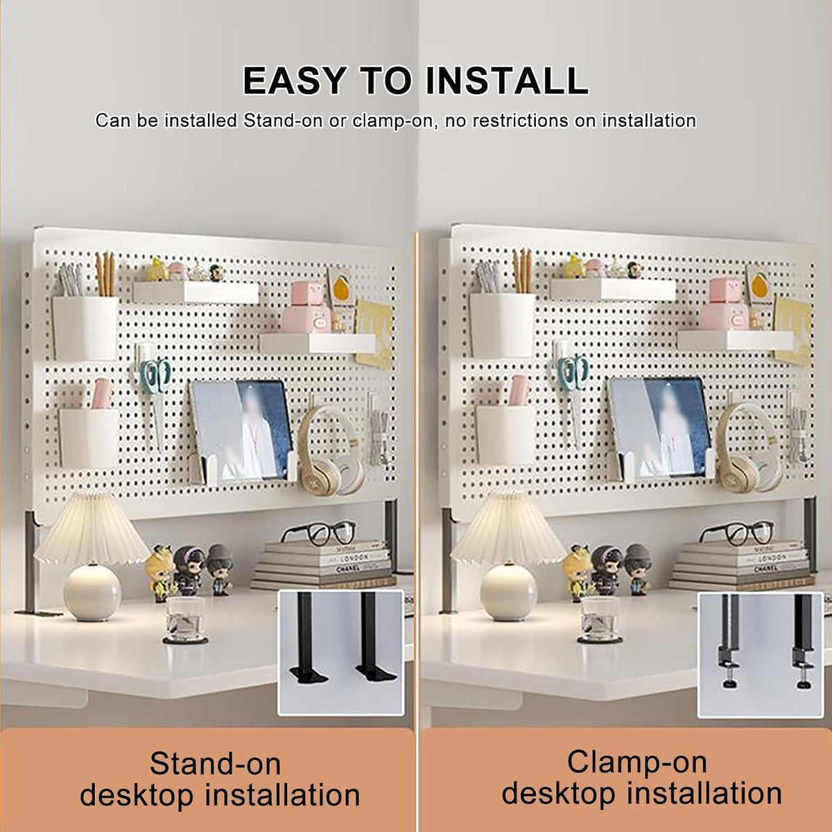 Clamp-on Desk Extender with Magnetic Pegboard Organizer and Panel - Image 7