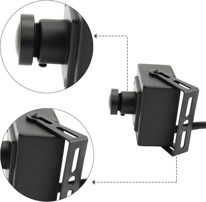 ELP Mini Aluminum Black Case USB Security Camera with 170degree Wide Angle Fisheye Lens USB2.0 Lightburn Camera for Home Security and Machine Vision System,9.9ft/3m Cable for PC, Laptop, Jetson Nano - Image 4