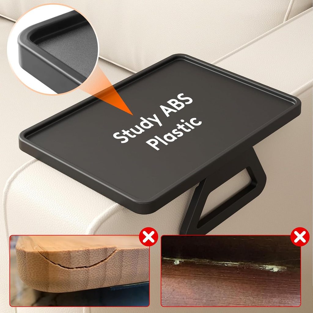 Lifewit Adjustable Couch Arm Tray, Plastic Rotating Sofa Armrest Tray Table - Image 7