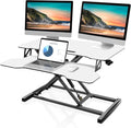 FITUEYES Height Adjustable Standing Desk 32” Wide Sit to Stand Converter | Standing Desk Converter,Stand Up Desk Riser,for Dual Monitor Riser,Tabletop Workstation for Home Office,Easy Assembly by FITUEYES