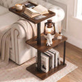 C Table End Table Adjustable Height, 360°Swivel TV Tray Table for Small Spaces, Small Nightstand for Living Room, Bedroom, Walunt by Faesun